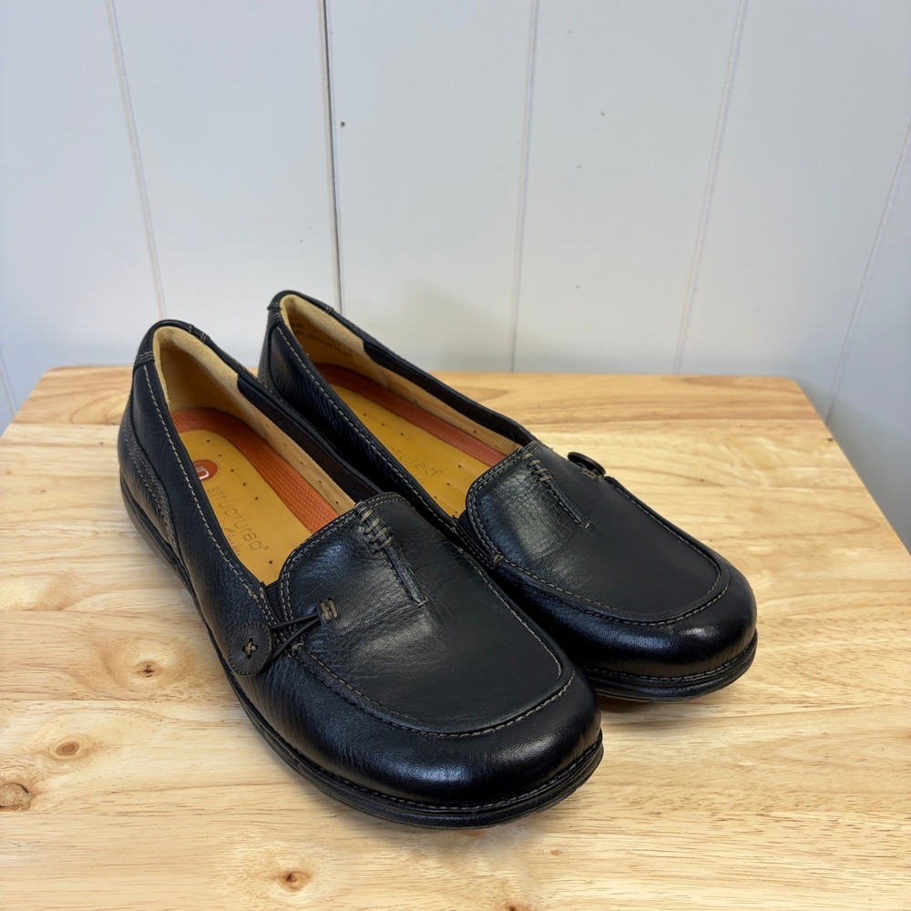Clarks Unstructured Un.Believable Lea Leather Loafers Women Size 10 Minimalist